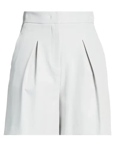 Hinnominate Woman Shorts & Bermuda Shorts Grey Size L Polyester, Elastane In White