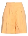 Hinnominate Woman Shorts & Bermuda Shorts Orange Size M Cotton, Elastane