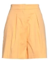 Hinnominate Woman Shorts & Bermuda Shorts Orange Size S Cotton, Elastane