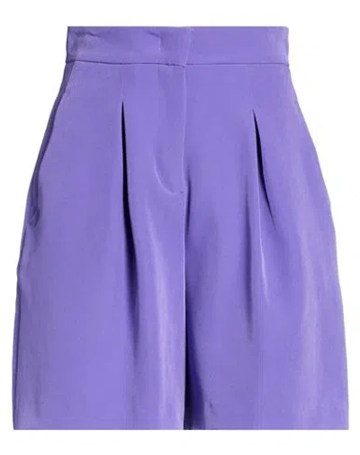 Hinnominate Woman Shorts & Bermuda Shorts Purple Size Xs Polyester, Elastane In Multi