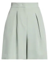 Hinnominate Woman Shorts & Bermuda Shorts Sage Green Size L Polyester, Elastane