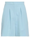 Hinnominate Woman Shorts & Bermuda Shorts Sky Blue Size S Polyester, Elastane