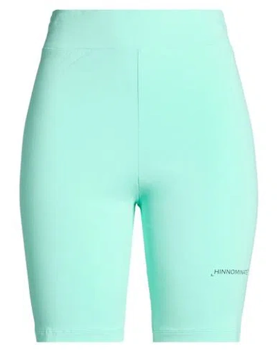 Hinnominate Woman Shorts & Bermuda Shorts Turquoise Size L Cotton, Elastane In Blue