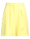 Hinnominate Woman Shorts & Bermuda Shorts Yellow Size M Polyester, Elastane