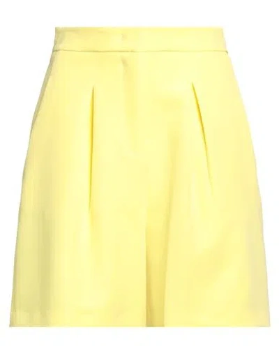 Hinnominate Woman Shorts & Bermuda Shorts Yellow Size M Polyester, Elastane