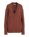Hinnominate Woman Sweater Brown Size M Acrylic, Polyester