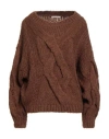 Hinnominate Woman Sweater Brown Size Xs Acrylic, Polyamide, Alpaca Wool, Wool In Brown