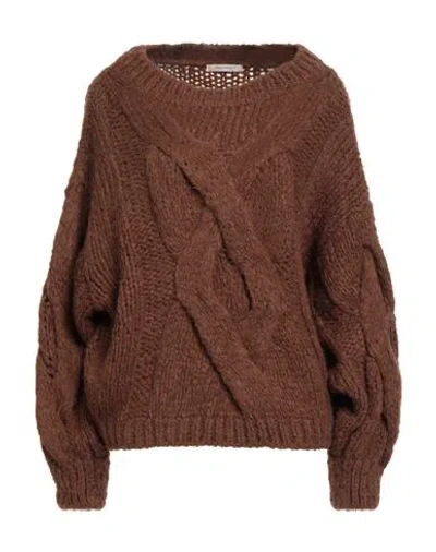 Hinnominate Woman Sweater Brown Size Xs Acrylic, Polyamide, Alpaca Wool, Wool