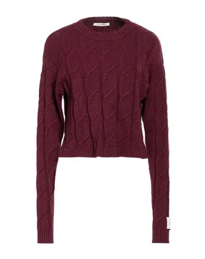 Hinnominate Woman Sweater Burgundy Size M Viscose, Polyester, Polyamide In Red