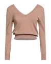 Hinnominate Woman Sweater Camel Size S Viscose, Polyamide In Brown