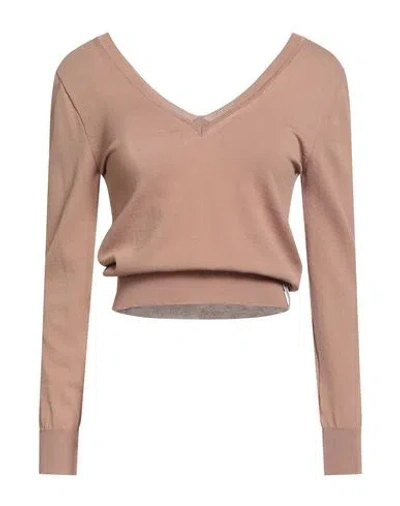 Hinnominate Woman Sweater Camel Size S Viscose, Polyamide In Brown