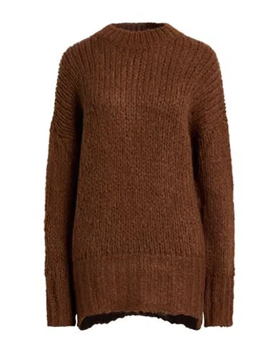 Hinnominate Woman Sweater Chocolate Brown Size S Acrylic, Polyamide, Wool, Alpaca Wool
