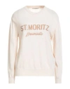 Hinnominate Woman Sweater Cream Size L Polyamide, Wool, Viscose, Cashmere In Neutral