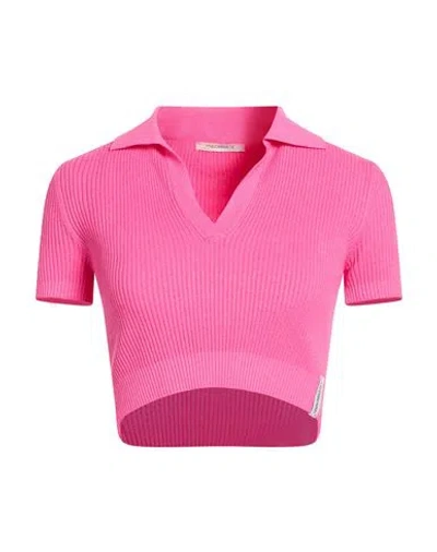 Hinnominate Woman Sweater Fuchsia Size S Viscose, Elastane In Pink