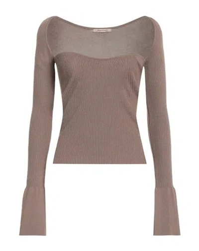 Hinnominate Woman Sweater Khaki Size M Viscose, Acrylic, Elastane In Beige