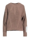 Hinnominate Woman Sweater Khaki Size S Acrylic, Polyester In Beige