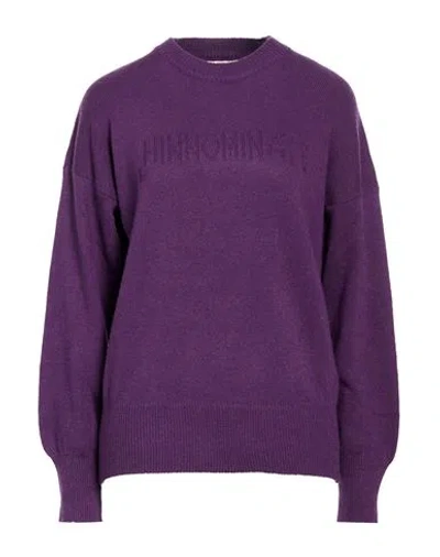 Hinnominate Woman Sweater Purple Size S Polyamide, Viscose, Wool, Cashmere In Black