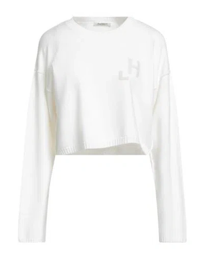 Hinnominate Woman Sweater White Size L Viscose, Polyester, Polyamide