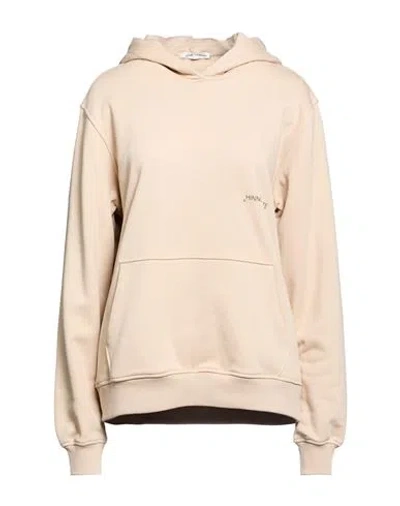 Hinnominate Woman Sweatshirt Beige Size M Cotton, Polyester In Neutral