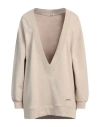 Hinnominate Woman Sweatshirt Beige Size S Cotton In Beige