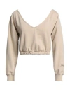 Hinnominate Woman Sweatshirt Beige Size S Cotton, Elastane