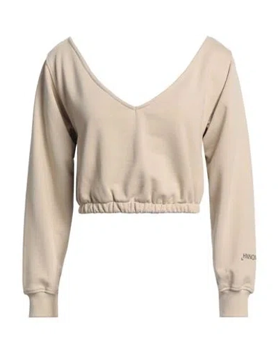 Hinnominate Woman Sweatshirt Beige Size S Cotton, Elastane In Beige