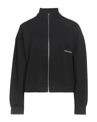 Hinnominate Woman Sweatshirt Black Size L Viscose, Polyamide, Elastane