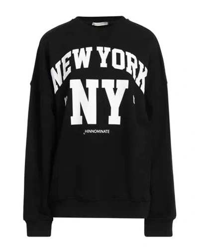 Hinnominate Woman Sweatshirt Black Size M/l Cotton, Polyester