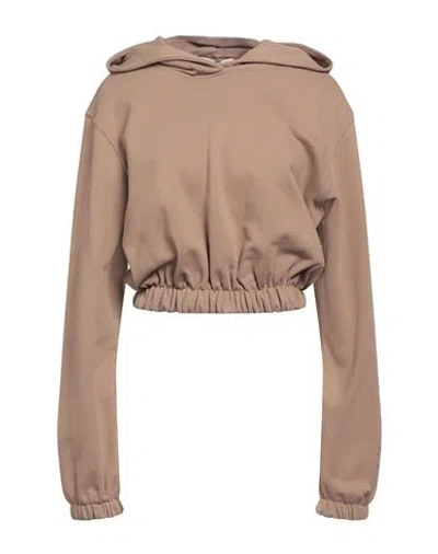 Hinnominate Woman Sweatshirt Brown Size M Cotton, Elastane