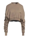 Hinnominate Woman Sweatshirt Camel Size L Cotton In Beige