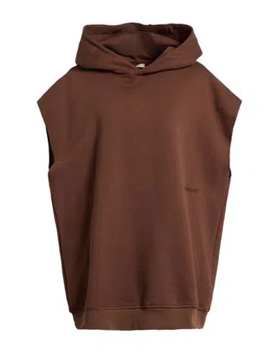 Hinnominate Woman Sweatshirt Chocolate Brown Size L Cotton, Elastane