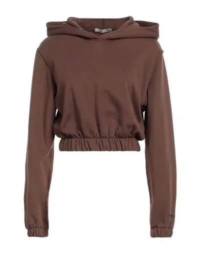 Hinnominate Woman Sweatshirt Cocoa Size Xxs Cotton In Brown