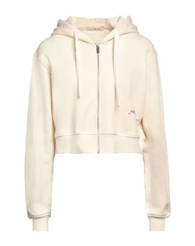 Hinnominate Woman Sweatshirt Cream Size Xs Cotton, Elastane In White