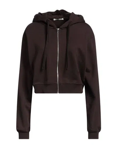 Hinnominate Woman Sweatshirt Dark Brown Size Xs Cotton, Elastane