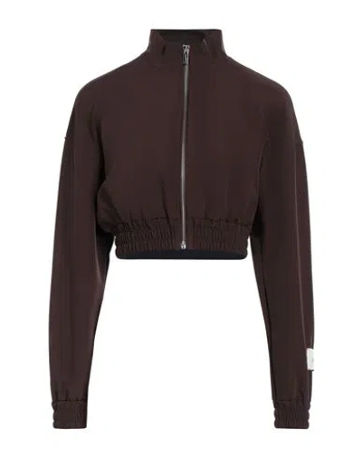 Hinnominate Woman Sweatshirt Dark Brown Size Xxs Polyester, Elastane