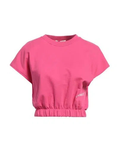 Hinnominate Woman Sweatshirt Fuchsia Size L Cotton, Elastane