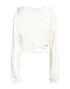 Hinnominate Woman Sweatshirt Ivory Size L Cotton In Gold