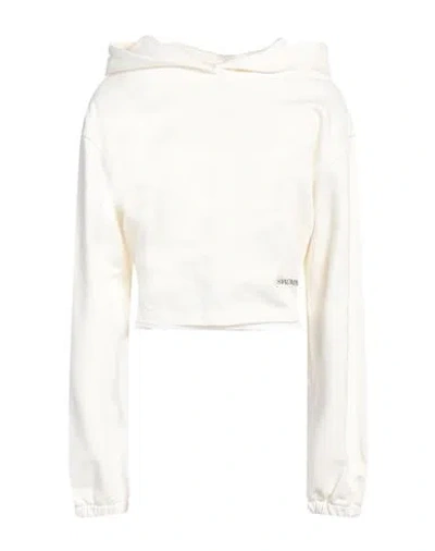 Hinnominate Woman Sweatshirt Ivory Size L Cotton In Gold
