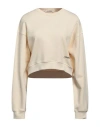 Hinnominate Woman Sweatshirt Ivory Size M Cotton, Elastane In White