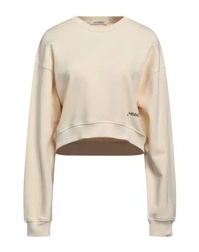 Hinnominate Woman Sweatshirt Ivory Size M Cotton, Elastane In White