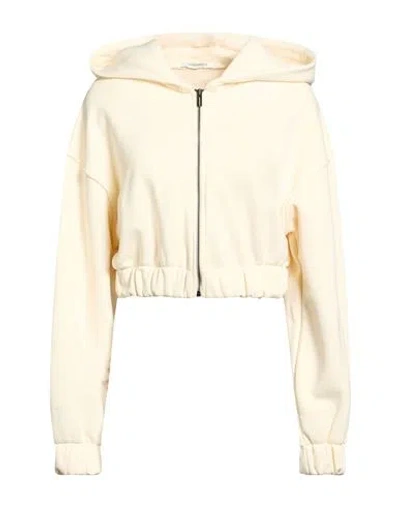 Hinnominate Woman Sweatshirt Ivory Size M Cotton, Polyester In Neutral