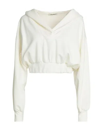 Hinnominate Woman Sweatshirt Ivory Size Xxs Viscose, Polyester, Elastane In White