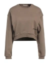 Hinnominate Woman Sweatshirt Khaki Size M Cotton, Elastane In Beige