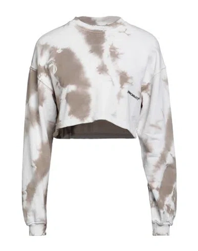 Hinnominate Woman Sweatshirt Khaki Size L Cotton In Beige