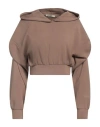 Hinnominate Woman Sweatshirt Taupe Size S Modal, Polyester, Elastane In Beige