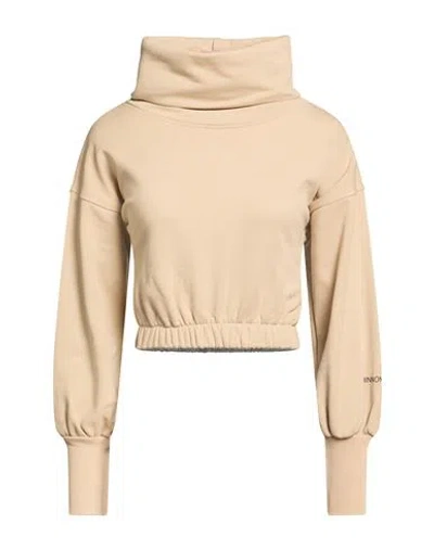 Hinnominate Woman Sweatshirt Light Brown Size S Cotton