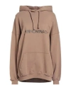 Hinnominate Woman Sweatshirt Light Brown Size S Cotton, Elastane