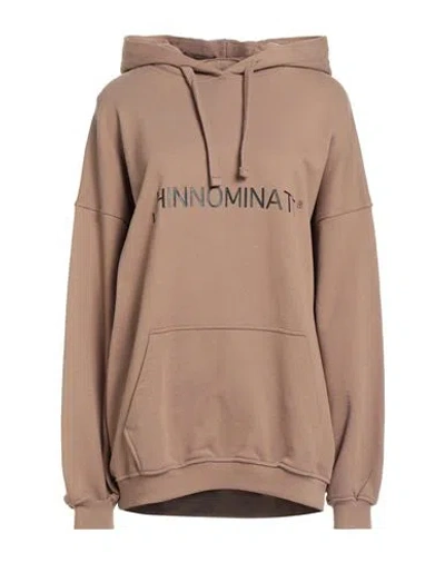 Hinnominate Woman Sweatshirt Light Brown Size S Cotton, Elastane