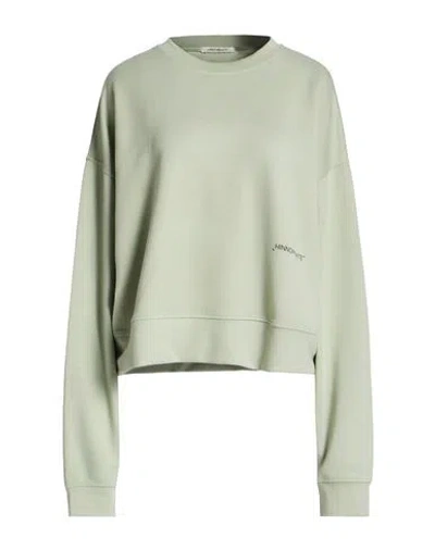 Hinnominate Woman Sweatshirt Light Green Size L Polyester, Modal, Elastane