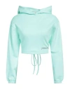 Hinnominate Woman Sweatshirt Turquoise Size M Cotton In Green